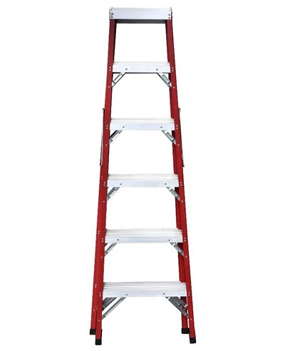 6 þrepa trefjaglerstigi með álplötu